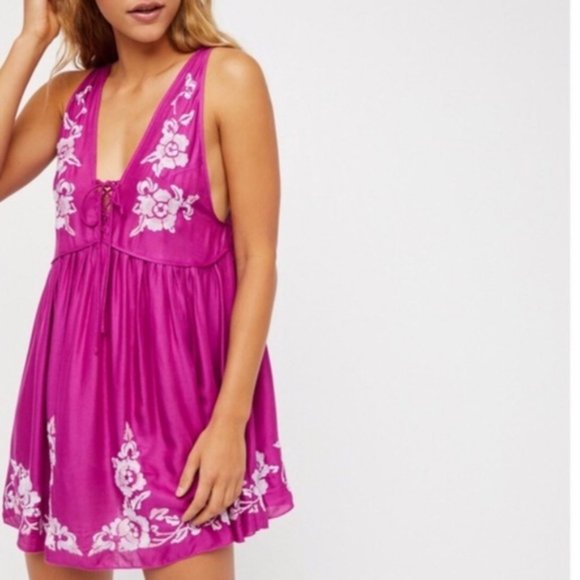 Free People Embroidered Aida Slip Dress - Picture 2 of 8